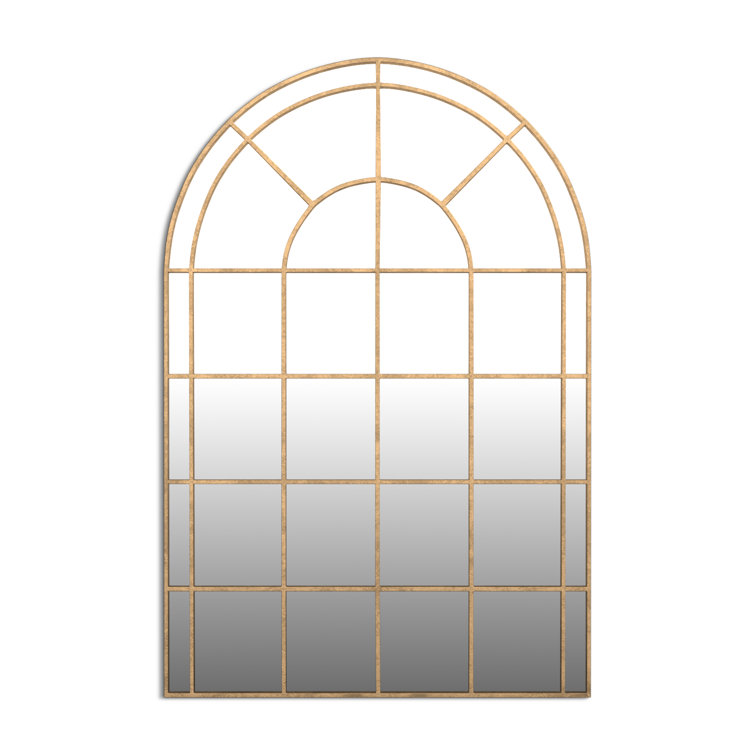 Antiqued Gold Arched Full Length Wall Mirror
