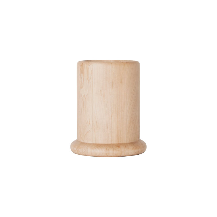 Minimalist Light Brown Maple Wood Utensil Crock