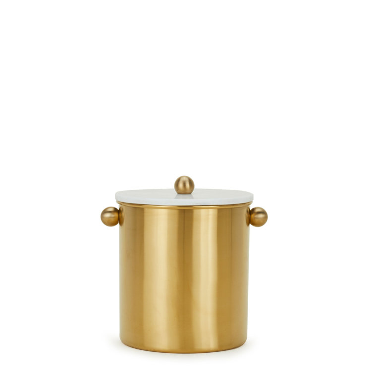 Gold Brass Coated Stainless Steel Ice Bucket with Lid