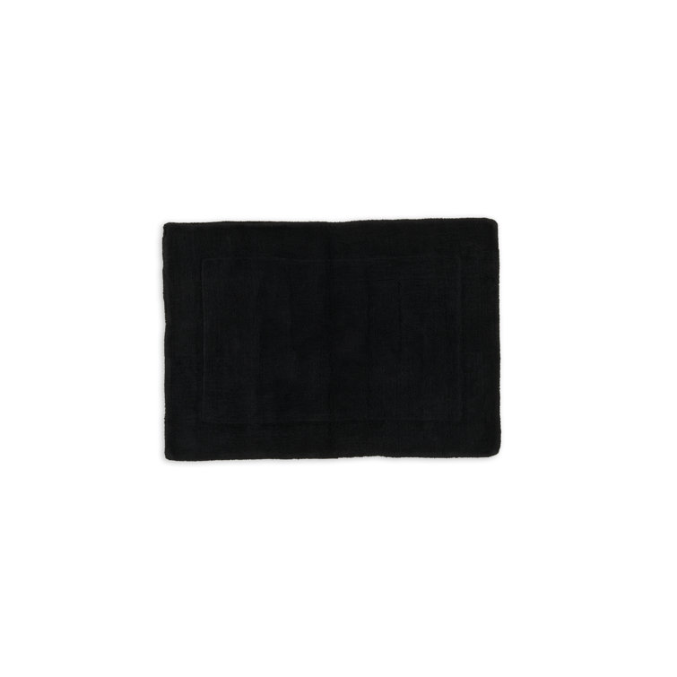 Black Cotton Plush Reversible Bath Mat