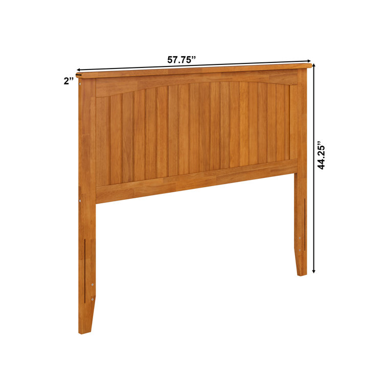Full Light Toffee Rubberwood Coastal Cottage Panel Headboard