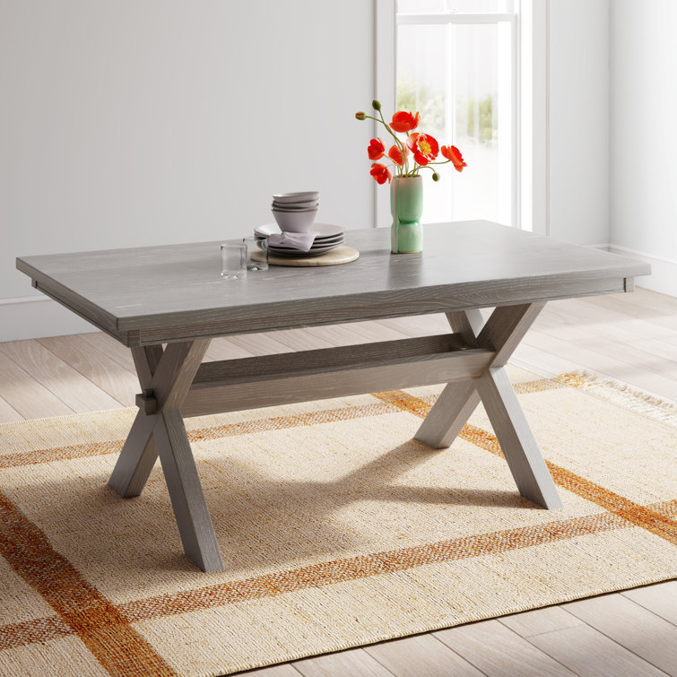 Farmhouse Oak 72" Rectangular Dining Table with Storage Shelf