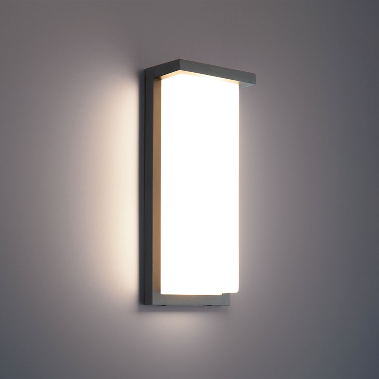 Vega 14" Black LED Outdoor Wall Sconce with UV Stabilized Shade
