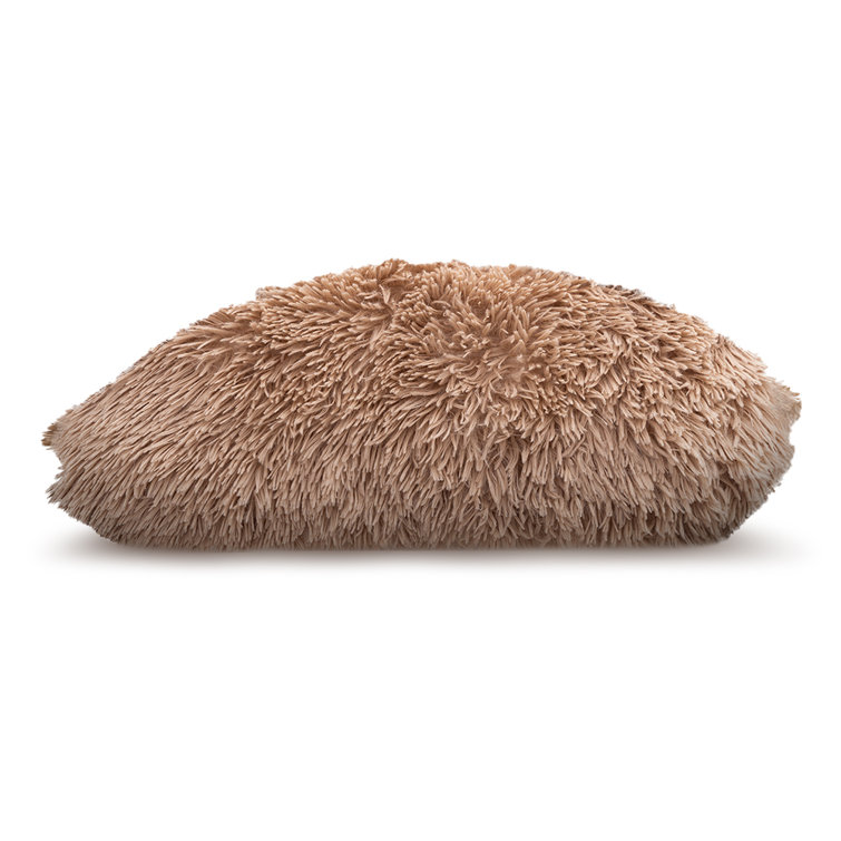 Taupe Faux Fur Shaggy Throw Pillows Set of 2