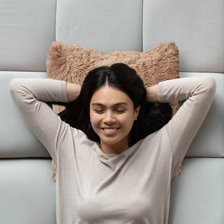 Taupe Faux Fur Shaggy Throw Pillows Set of 2