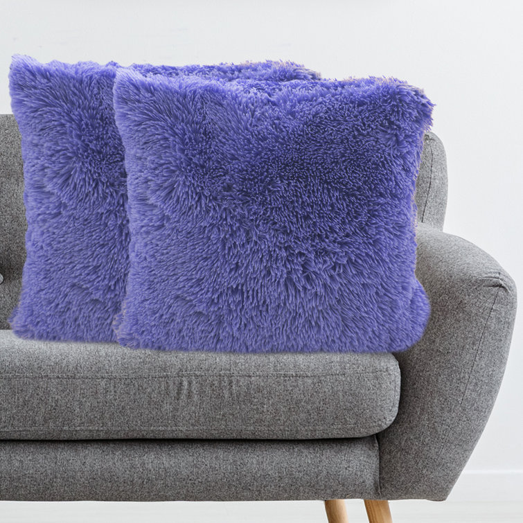 Very Peri Soft Faux Fur 16" x 16" Throw Pillow Set