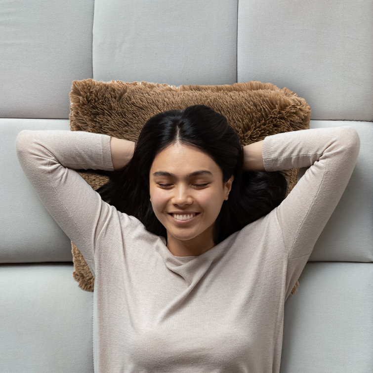 Taupe Faux Fur Shaggy Throw Pillows Set of 2