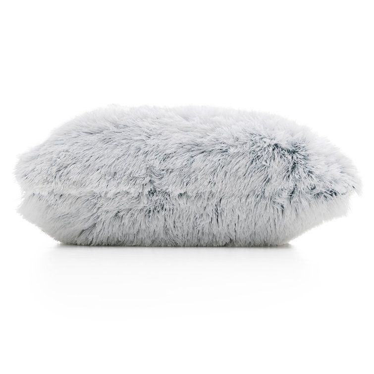 Blue Ombre Faux Fur 18" Square Throw Pillows Set of 2