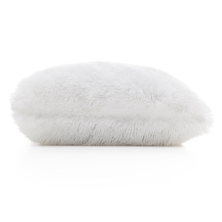 White Faux Fur 18" x 18" Shaggy Throw Pillow Set