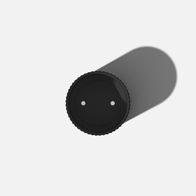 Black Fluted Plastic-Stone Round Planter Set