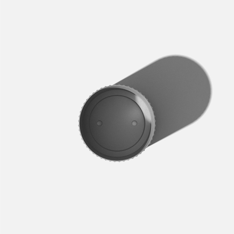 Gray Fluted Plastic-Concrete Round Planter, 11.5" H