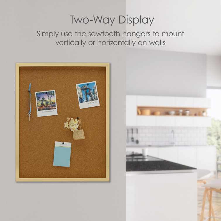 24 x 19 Gold Framed Cork Board with Tacks