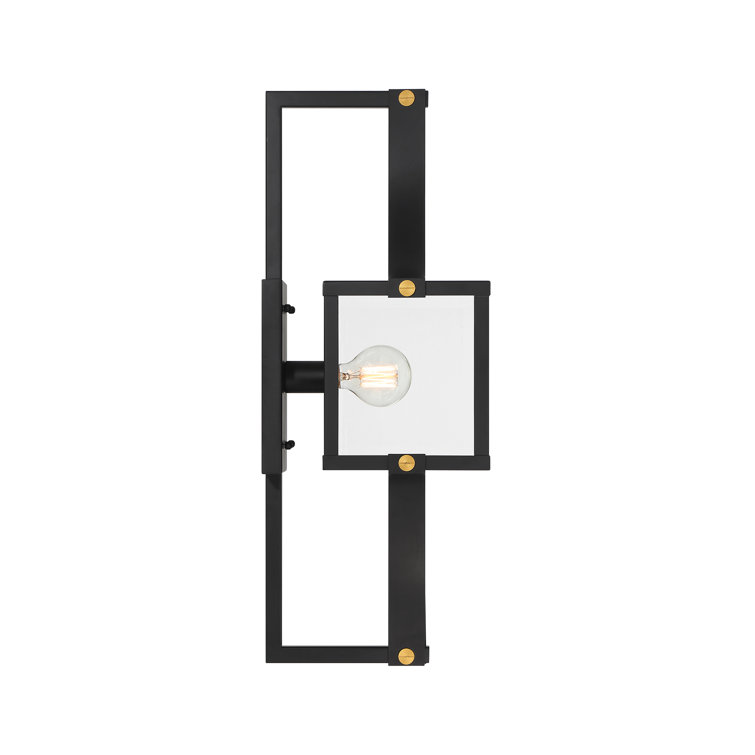 Matte Black and Brass 28" Outdoor Wall Lantern