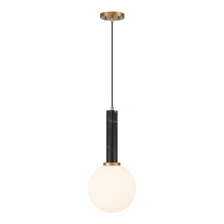 Hornbrook Lane Black Marble and Brass Pendant Light