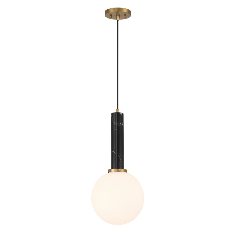Hornbrook Lane Black Marble and Brass Pendant Light