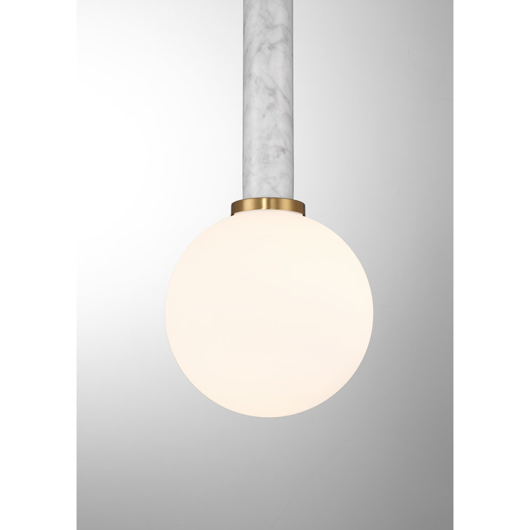 Hornbrook Lane Black Marble and Brass Pendant Light
