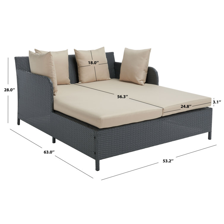 August Titanium and Sand Climate Resistant Outdoor Daybed