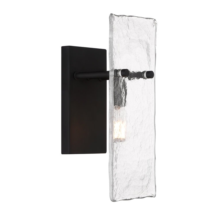 Matte Black Handmade Water Glass 1-Light Sconce