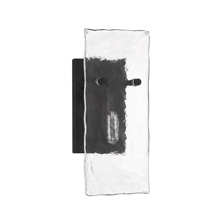 Matte Black Handmade Water Glass 1-Light Sconce