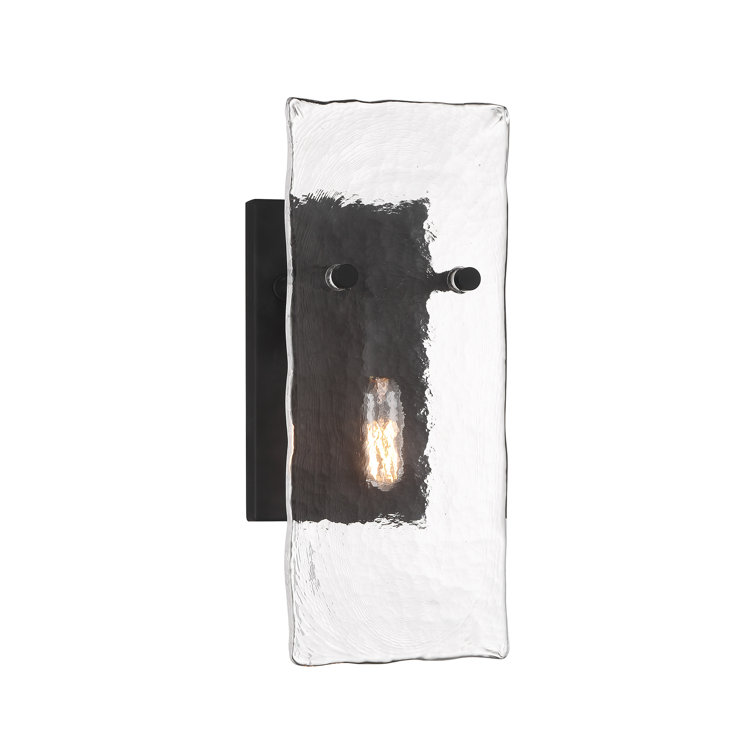 Matte Black Handmade Water Glass 1-Light Sconce