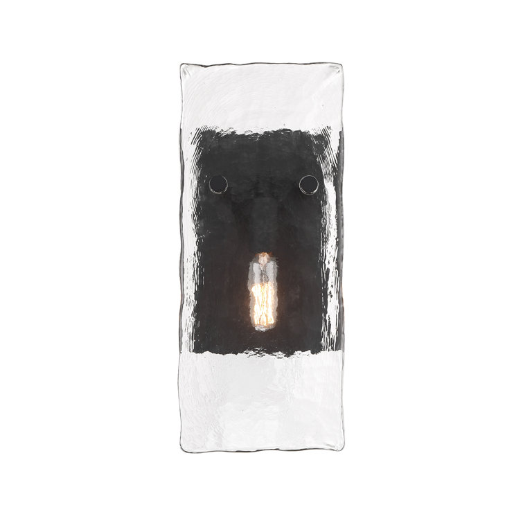 Matte Black Handmade Water Glass 1-Light Sconce