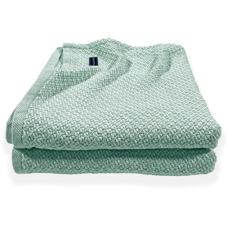 Queen Size Green Cotton Machine Washable Blanket