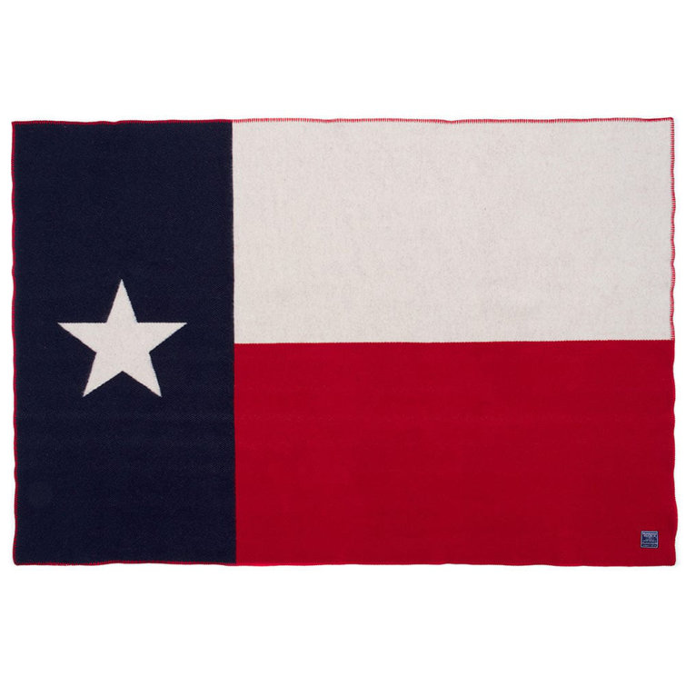 Texas Flag Wool and Cotton Blend Throw Blanket