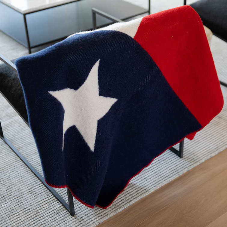Texas Flag Wool and Cotton Blend Throw Blanket