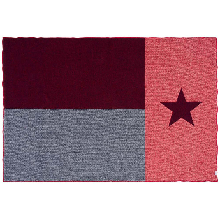 Texas Flag Wool and Cotton Blend Throw Blanket