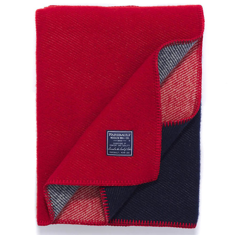 Texas Flag Wool and Cotton Blend Throw Blanket
