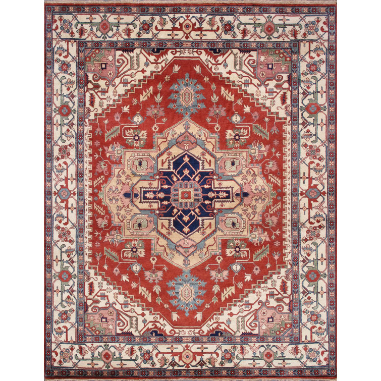 Hand-Knotted Rust Wool Oriental Rug, 4' x 6'