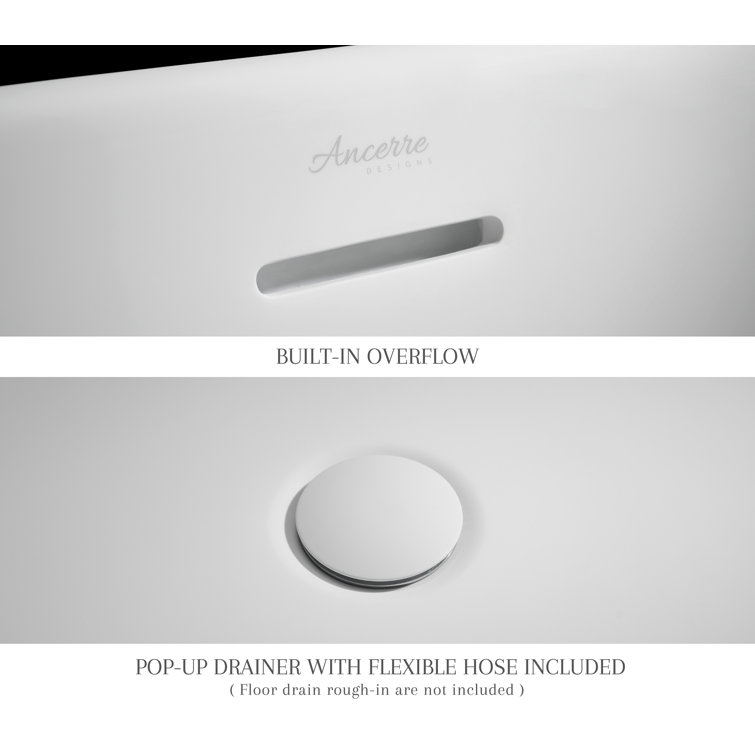 Fiore 67'' Matte White Acrylic Freestanding Bathtub