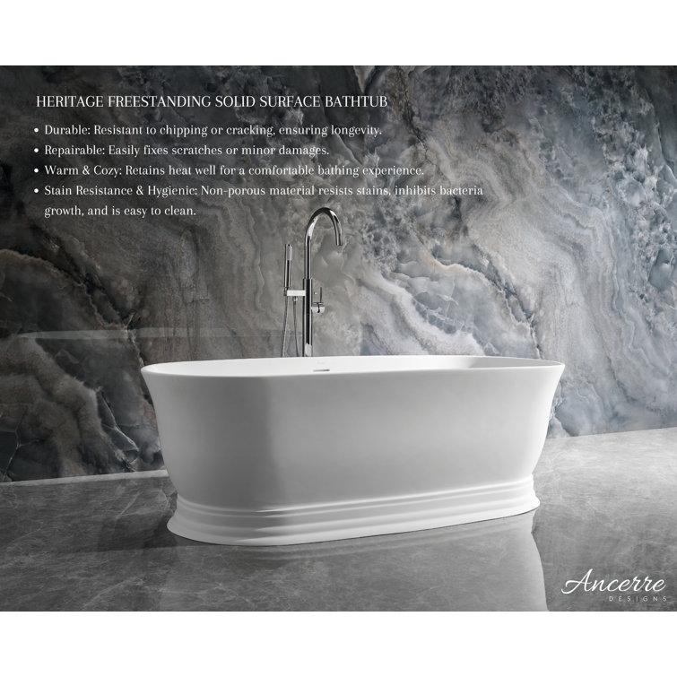 Heritage 70.9'' Matte White Acrylic Freestanding Bathtub