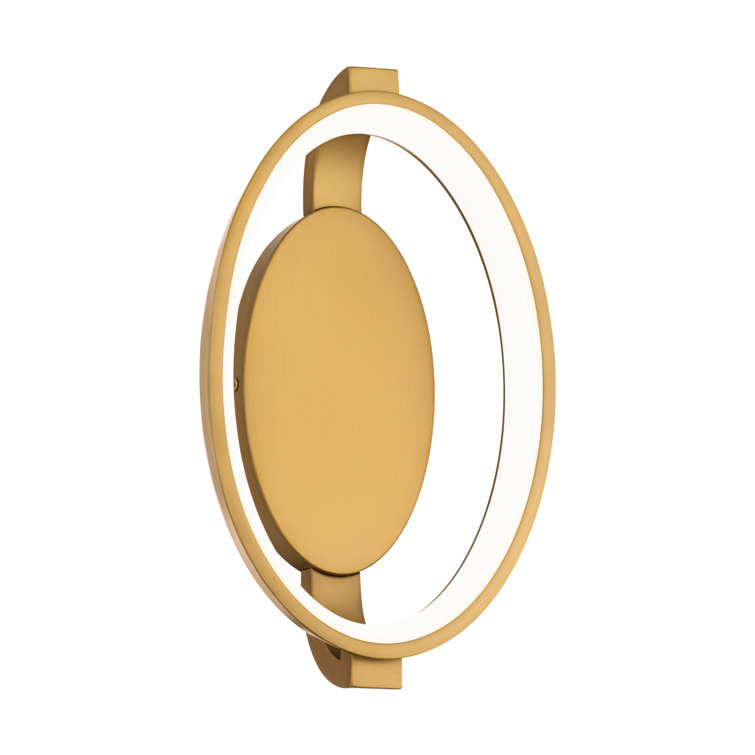 Aged Brass Oval LED Wall Sconce with Silicone Diffuser