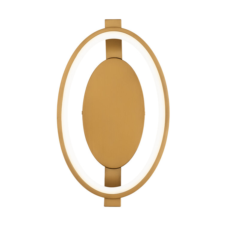 Aged Brass Oval LED Wall Sconce with Silicone Diffuser