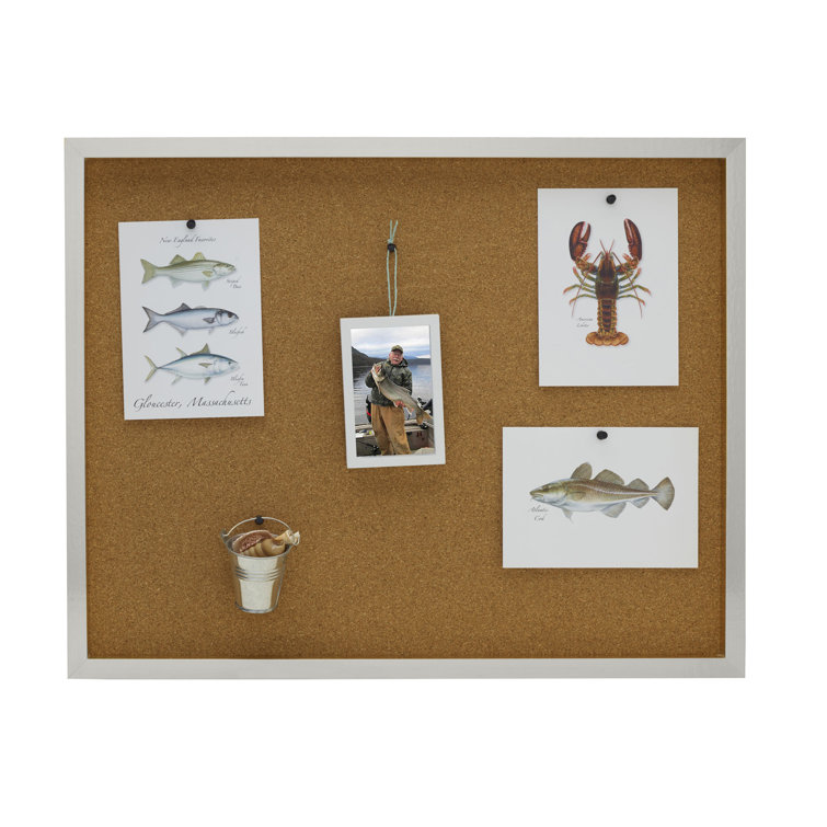 Mikasa Teal Framed Cork Bulletin Board with Tacks