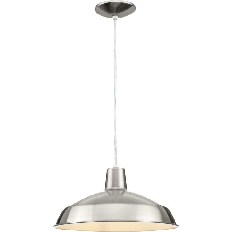 Brushed Nickel 16'' LED Pendant Light with Metal Shade