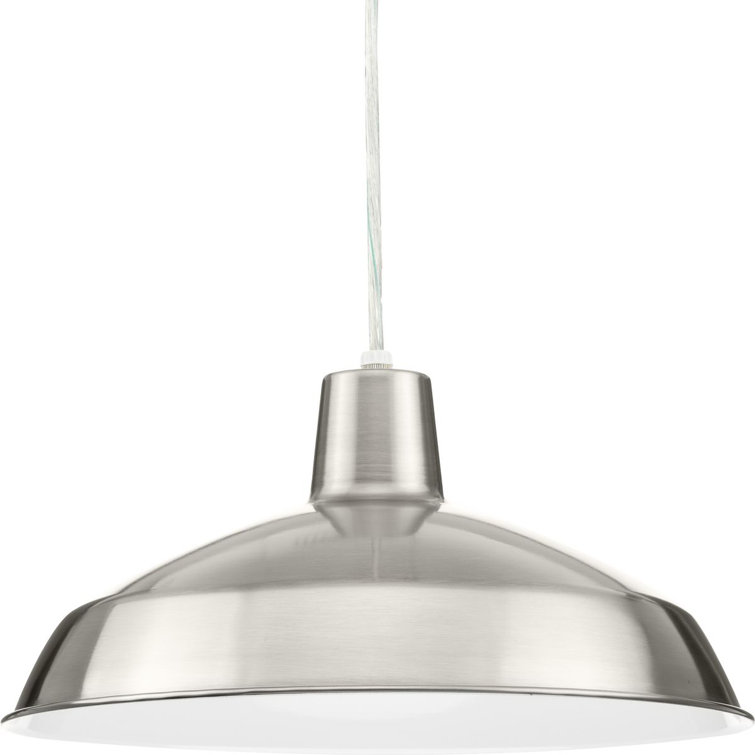 Brushed Nickel 16'' LED Pendant Light with Metal Shade
