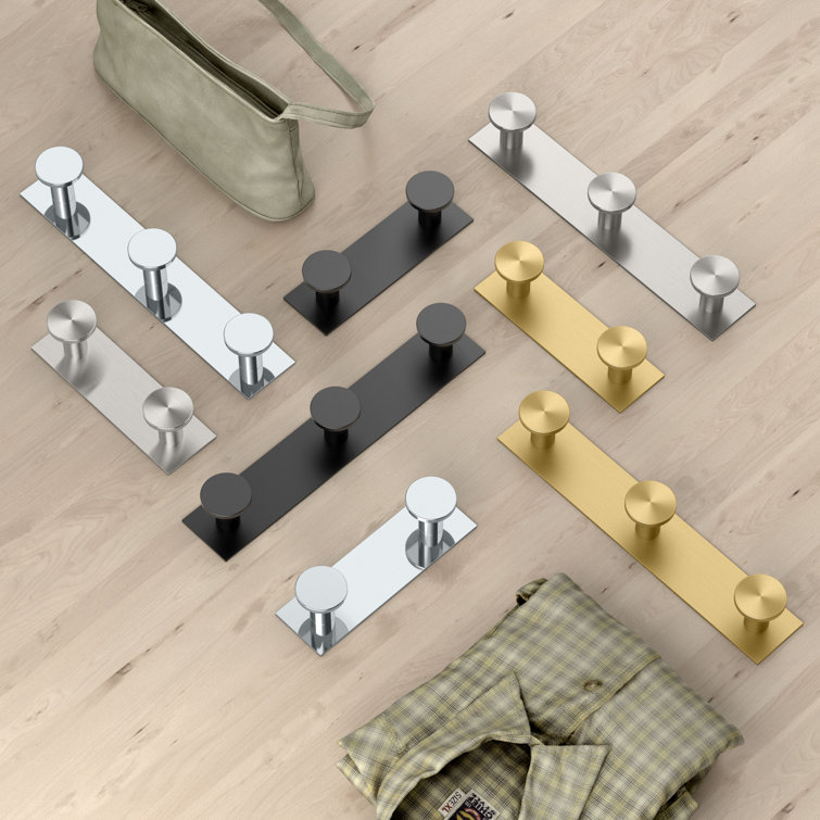 Matte Black Wall Mounted 3-Hook Rack for Towels and Robes