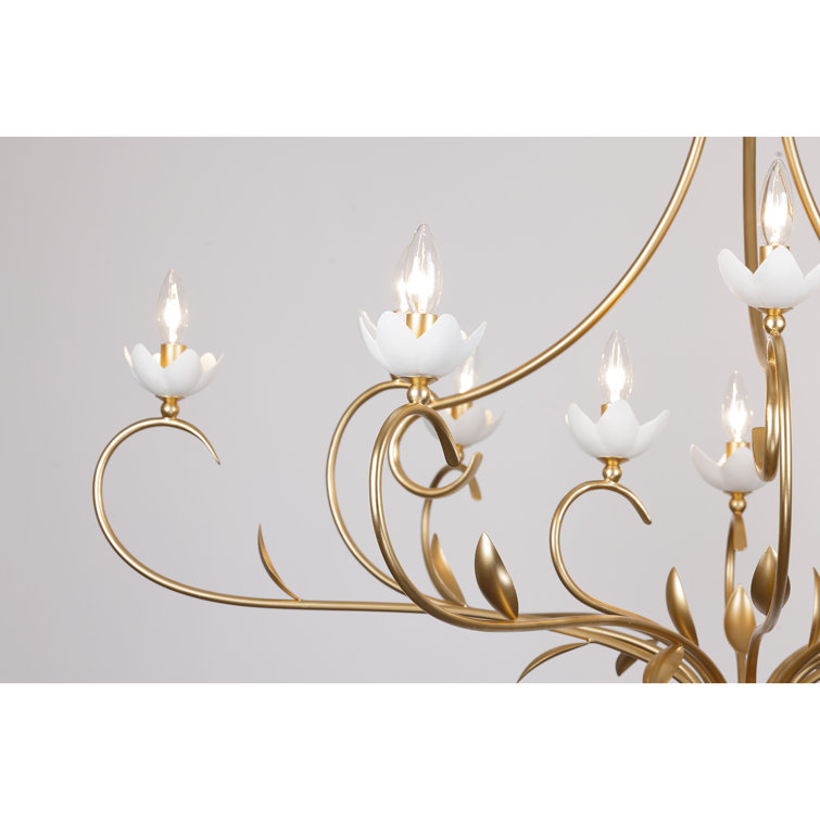 Muse 12-Light French Gold and White Cashmere Chandelier