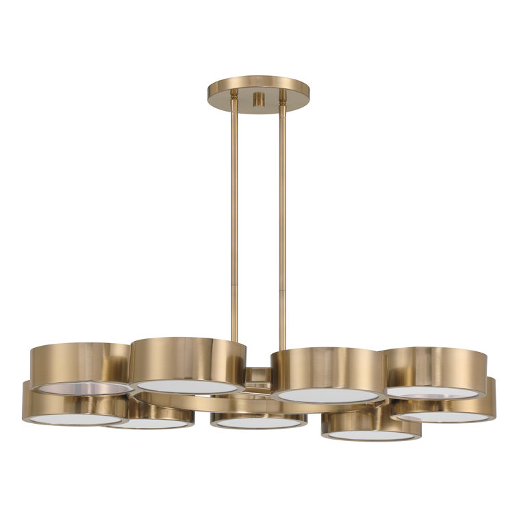 Noble Brass and Crystal 9-Light LED Chandelier