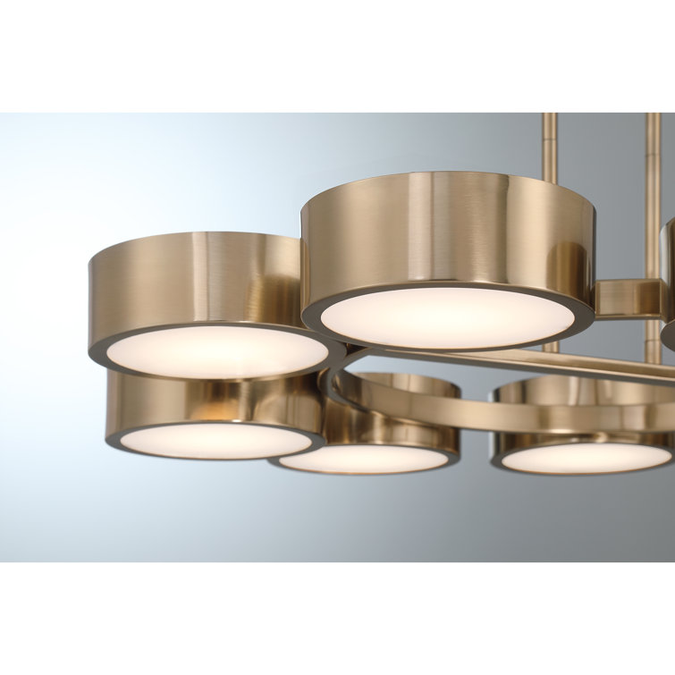 Noble Brass and Crystal 9-Light LED Chandelier
