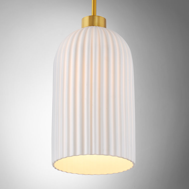 Isla Blanca Warm Brass Pendant with White Porcelain Shade