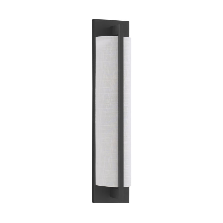 Matte Black and White Fabric 2-Light Dimmable Sconce