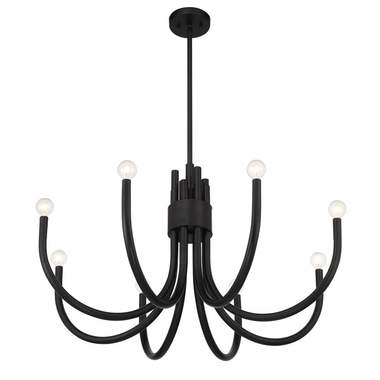 Sorrento Matte Black 8-Light Adjustable Chandelier