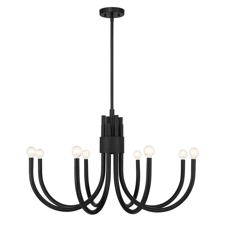 Sorrento Matte Black 8-Light Adjustable Chandelier
