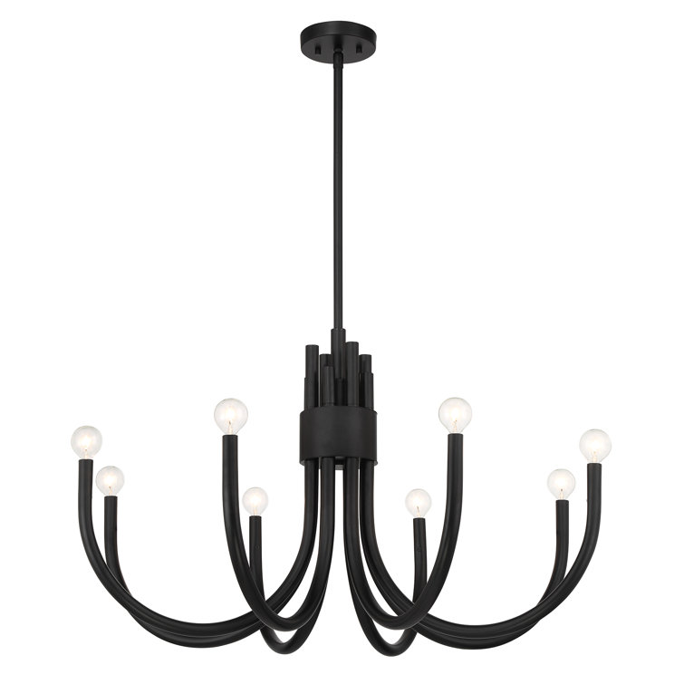 Sorrento Matte Black 8-Light Adjustable Chandelier