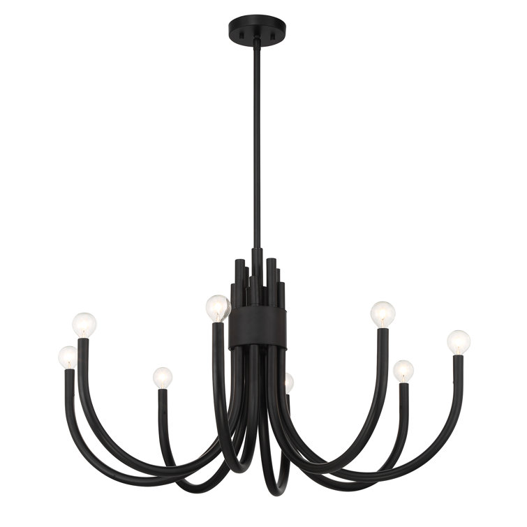 Sorrento Matte Black 8-Light Adjustable Chandelier