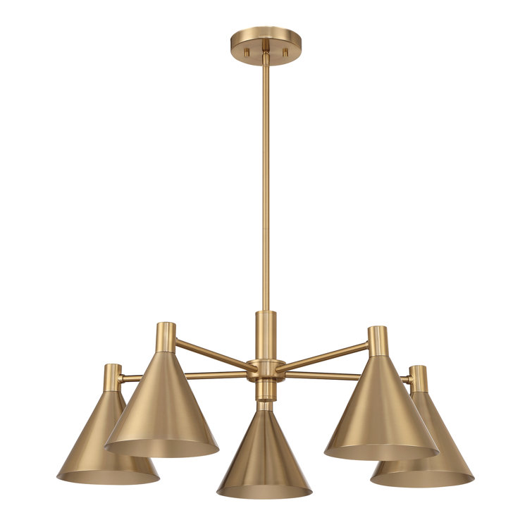 Noble Brass 5-Light Adjustable Metal Chandelier
