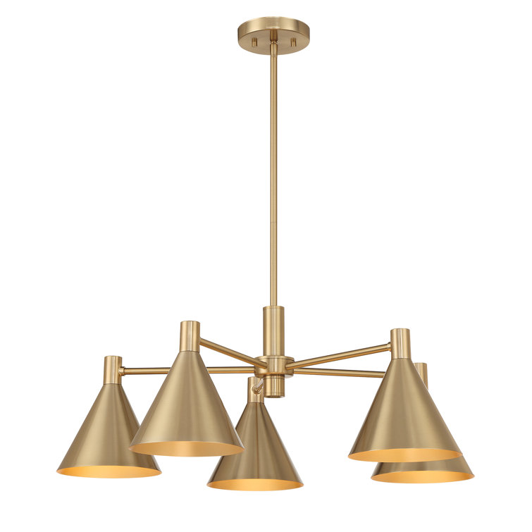 Noble Brass 5-Light Adjustable Metal Chandelier